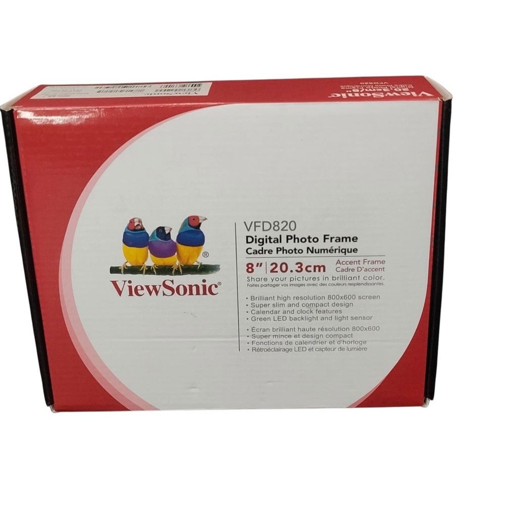 🆕ViewSonic VFD820-50 LED 8" Photo Accent White Hi-res 800x600 Digital 📸SEE📏📸